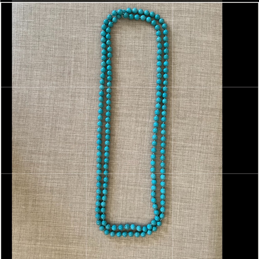 Blue Turquoise Beaded Necklace
